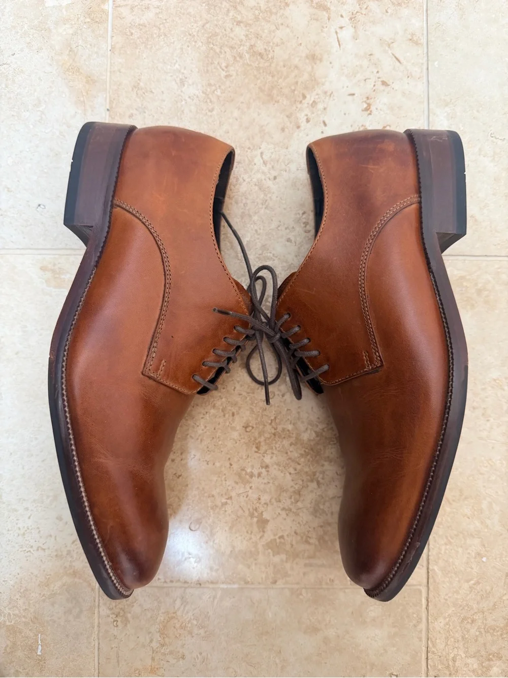Cole Haan Tan Leather Derby Shoes